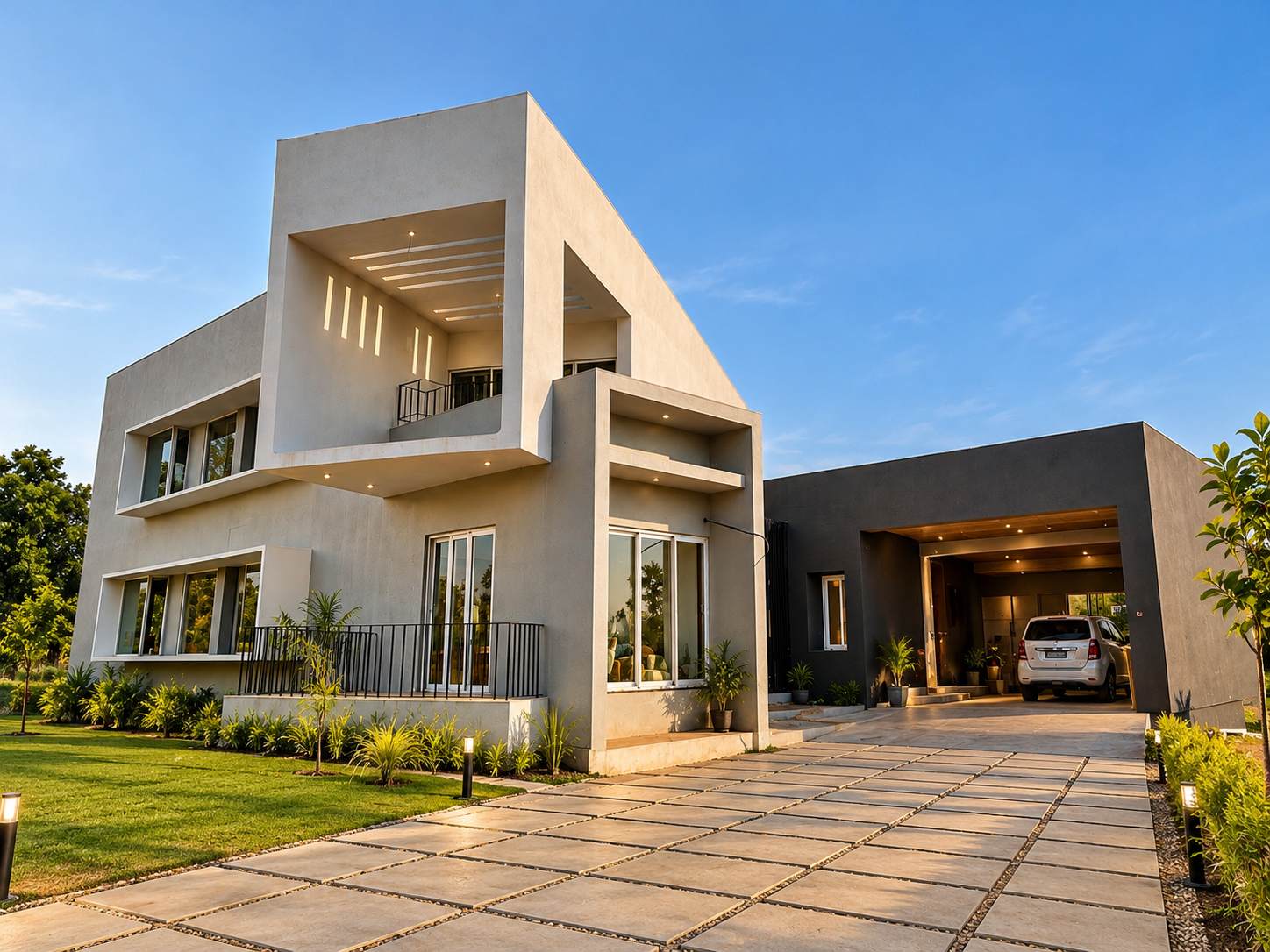 Contemporary Minimalist Villa with Courtyards, Sindhudurg